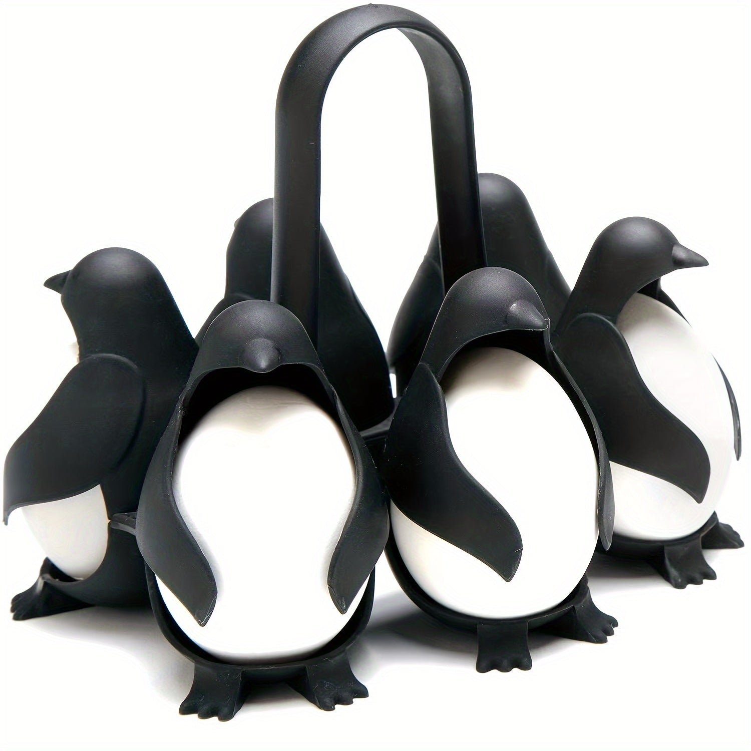 Plastikdan tayyorlangan 6 ta Penguin Egg Cookers to'plami, qattiq va yumshoq tuxumlarni qaynatish uchun ideal. Bu oziq-ovqatga xavfsiz oshxona qurilmasi Rojdestvo, Tashakkur bayrami, Ona kunlari va Mehnat bayrami uchun ajoyib sovg'a fikridir.