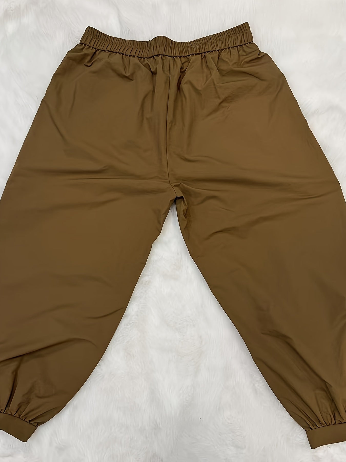 Women's Wide Leg Pants Brown High-Waist Casual Trousers with Pockets