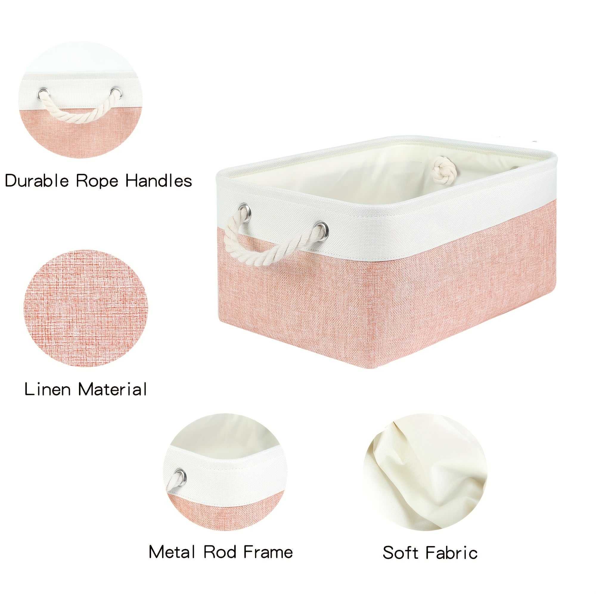 Foldable Home Storage Basket with Handle for Shelves and Wardrobes, Multi-Use