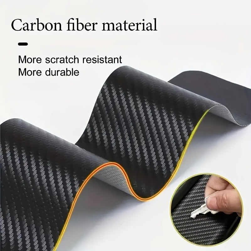Car Door Sill Protector Set Carbon Fiber Foot Pedal Interior Decoration