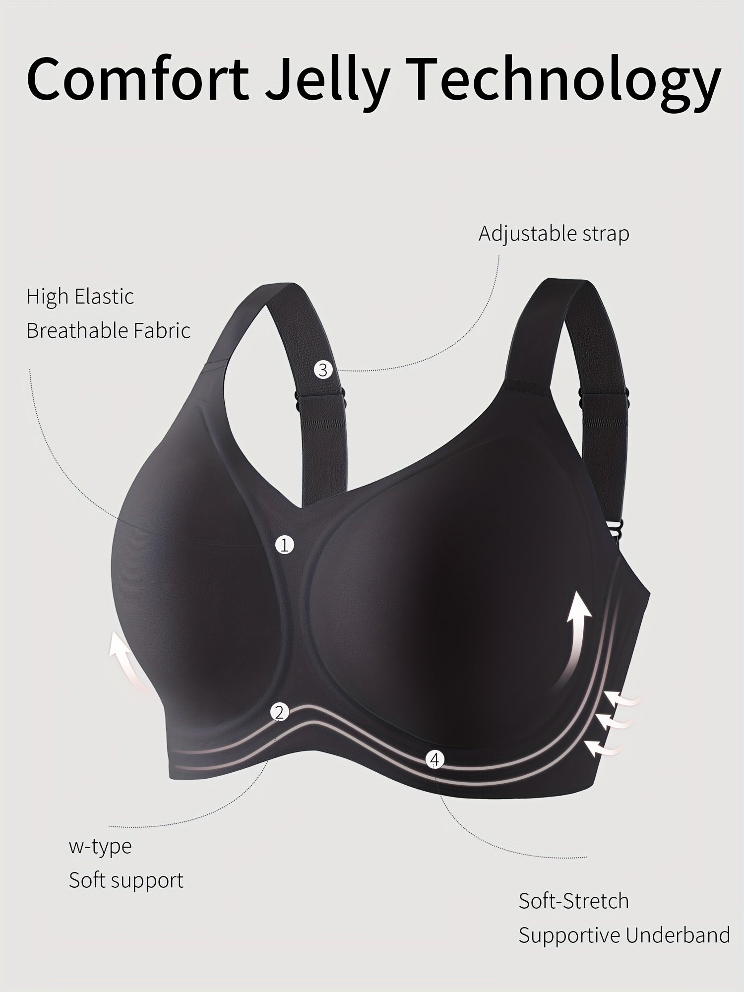 Plus Size Seamless Wireless Full Coverage Bra for Women in Solid Polyamide