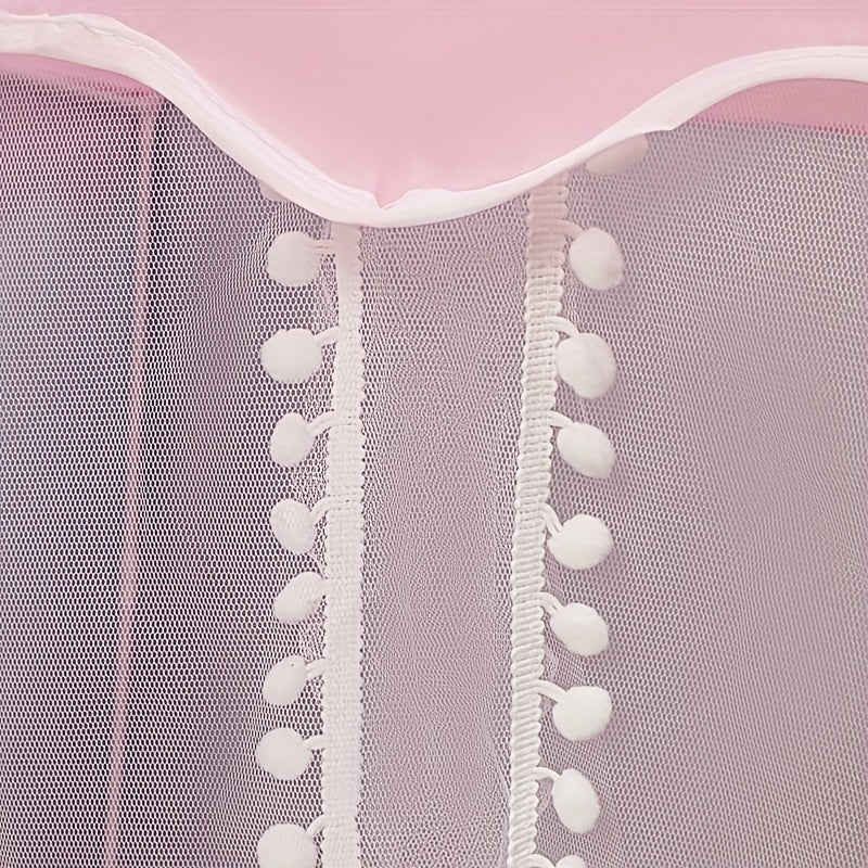 Pink Indoor Children's Tent Castle with Hanging Toy Plush Interior and Duckling Decor