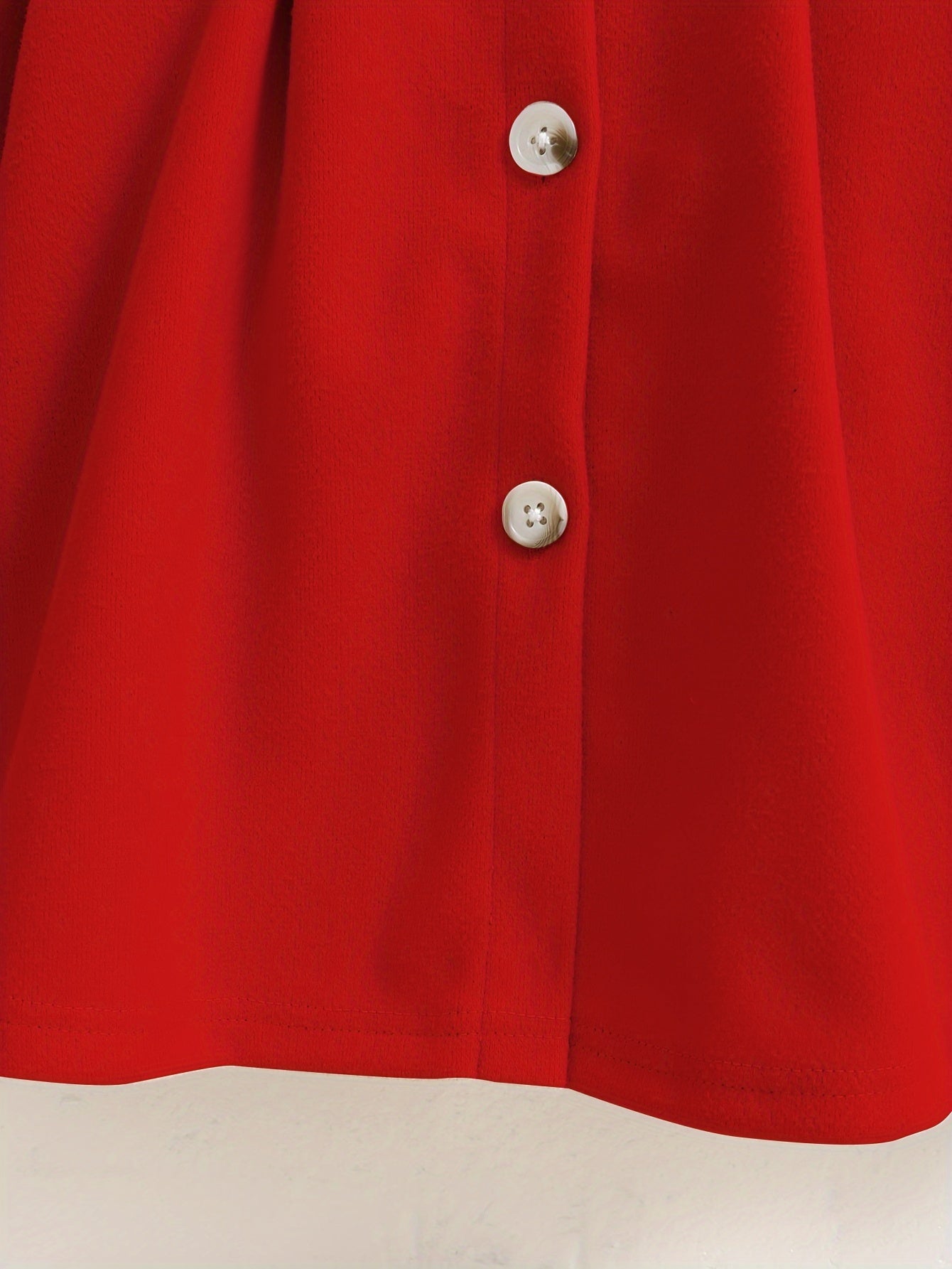 Девочкам красное длинно рукавное флисовое пальто с бантом для осенне-зимней повседневной верхней одежды