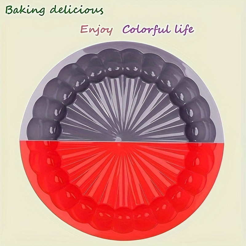 Silicone Cake Pan Non-Stick 20.32cm Circular Flower Mold for Baking