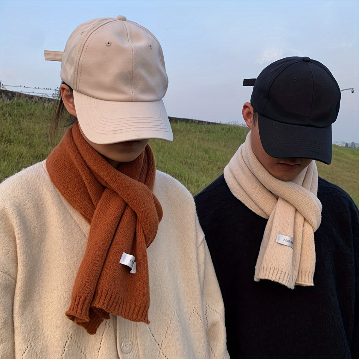 Solid Color Thick Knit Scarf for Fall Winter Warmth and Style