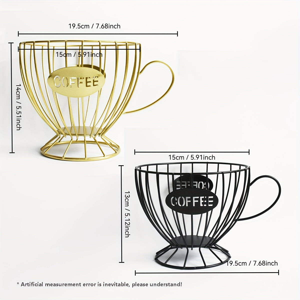 Scandinavian Style Iron Coffee Capsule Storage Rack for Kitchen Pantry Office