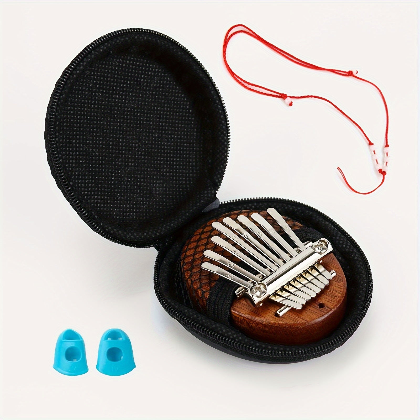 Mini Peach Wood Kalimba with 8 Keys and Storage Bag for Beginners and Music Lovers