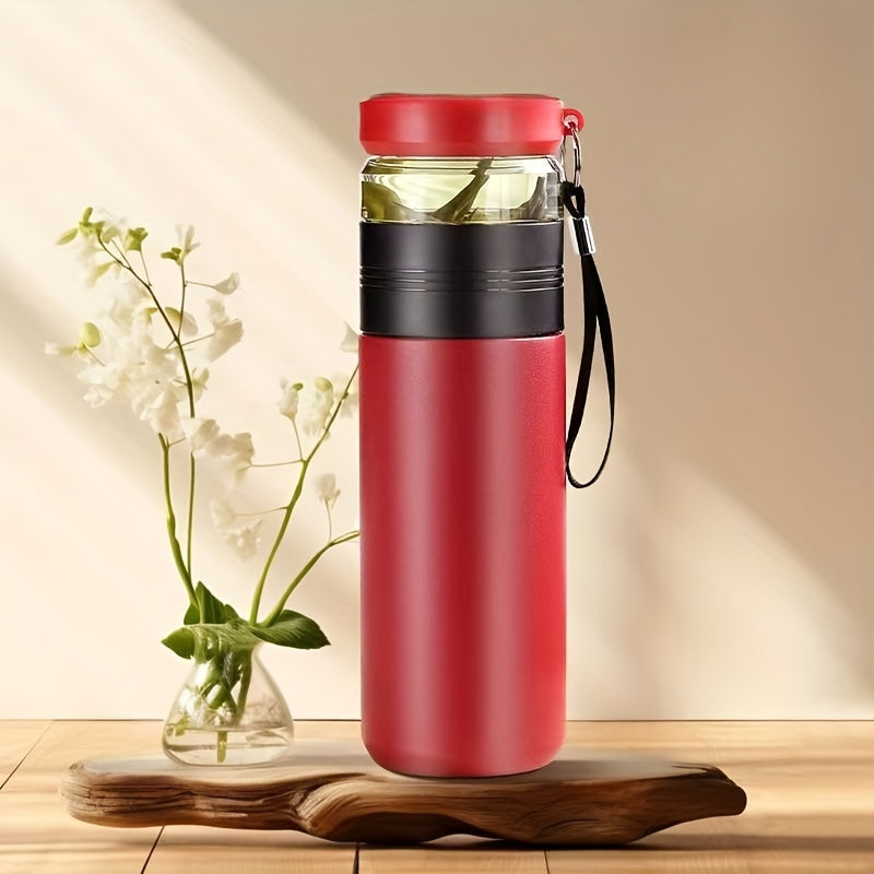 450ml Stainless Steel Tumbler with Tea Infuser Leakproof BPA-Free for Travel Hiking School