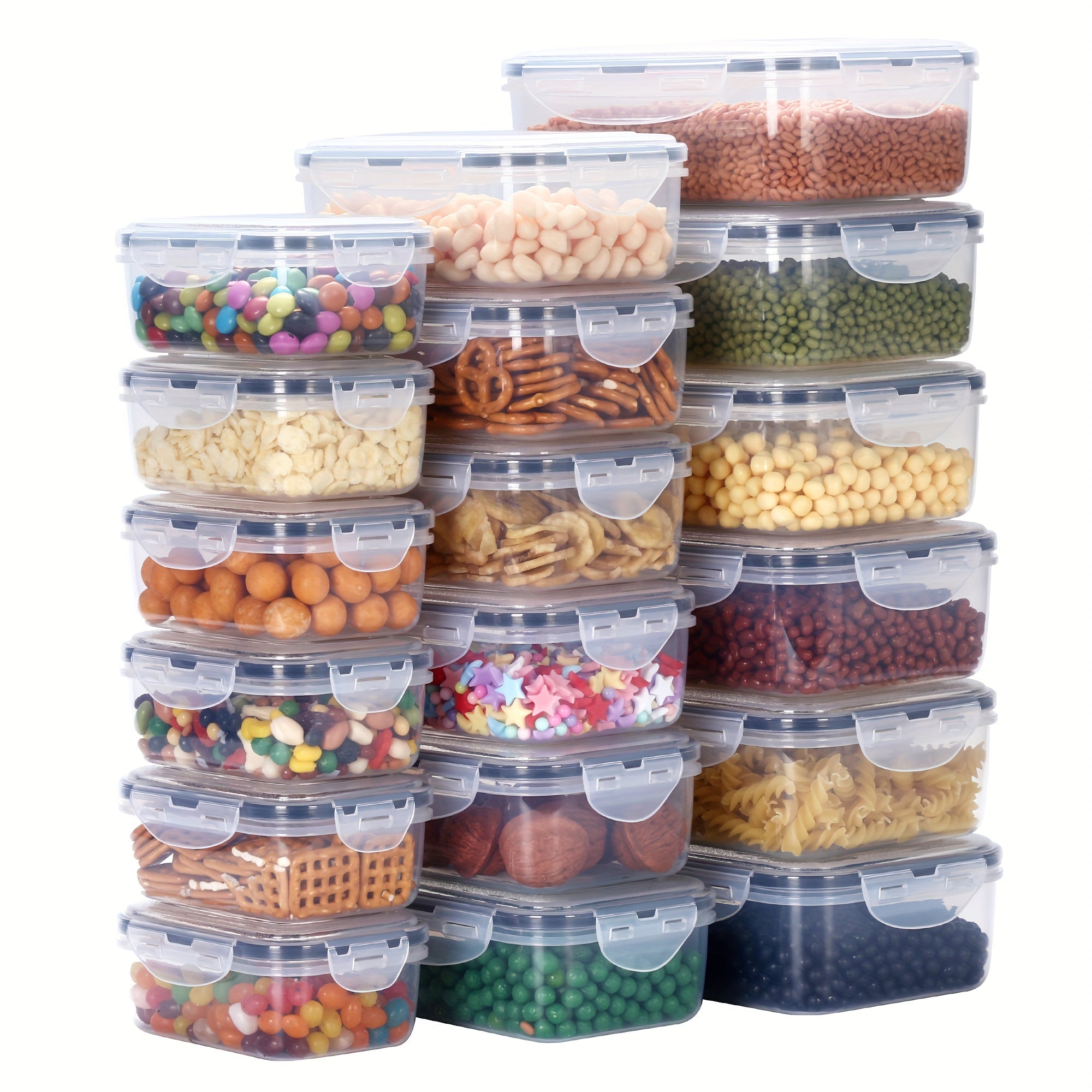 18-Piece Plastic Refrigerator Storage Containers with Microwave-Safe Lunch Boxes and Fruit and Vegetable Storage