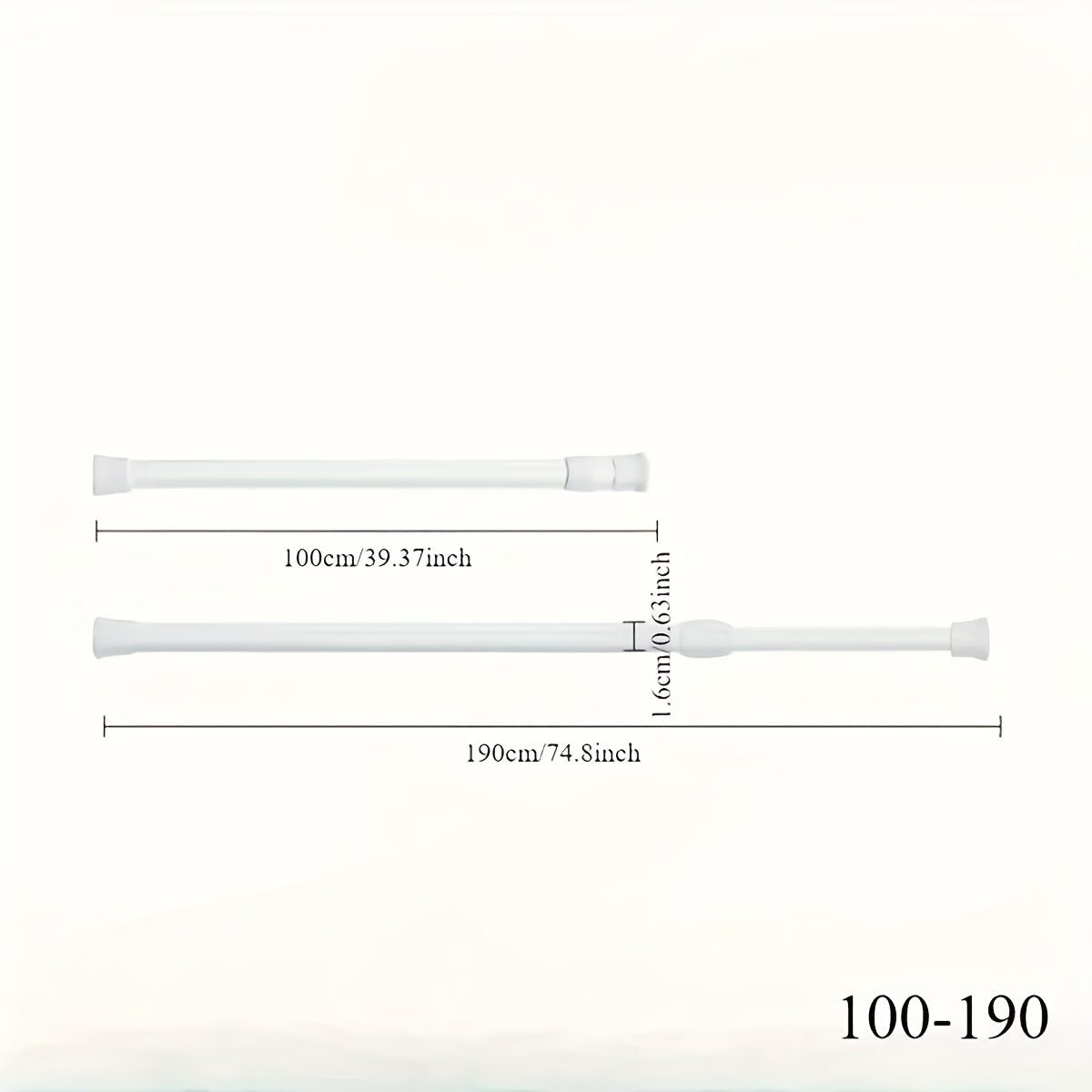 Barra de ducha de aleación ajustable sin taladro, extensible de 99cm a 191cm, para baño, armario, cocina