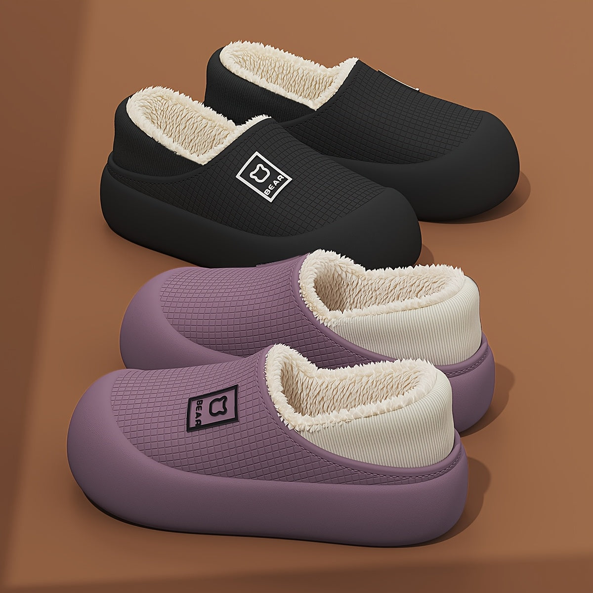 Women’s Slip-On Indoor Outdoor Slippers Cushioned EVA Non-Slip Black White Purple