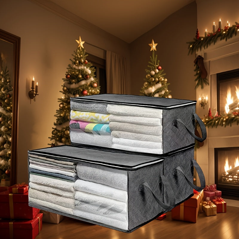 Gran bolsa de almacenamiento con cremallera para ropa, toallas y organización a prueba de polvo reutilizable