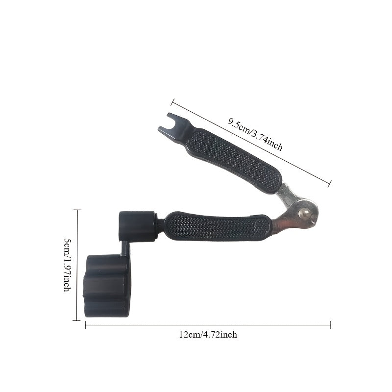 Многофункциональный инструмент для намотки и обрезки струн гитары 3-в-1 с ручкой из ABS для обслуживания народной гитары