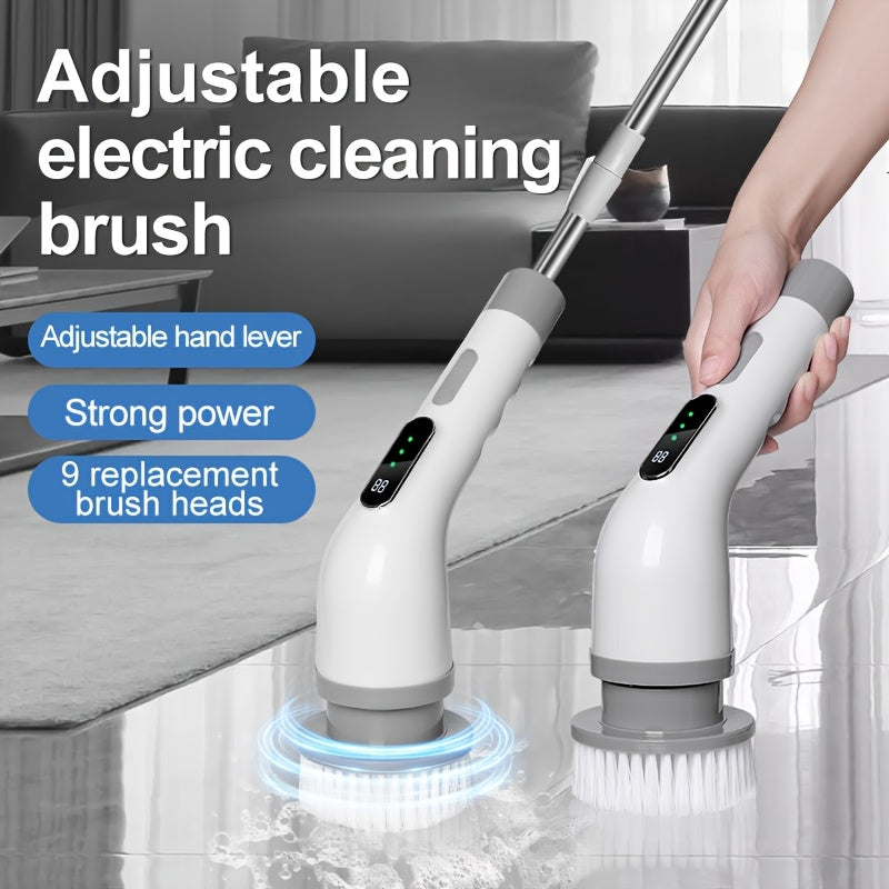 Rechargeable Electric Cleaning Brush with Telescopic Handle for Home Use