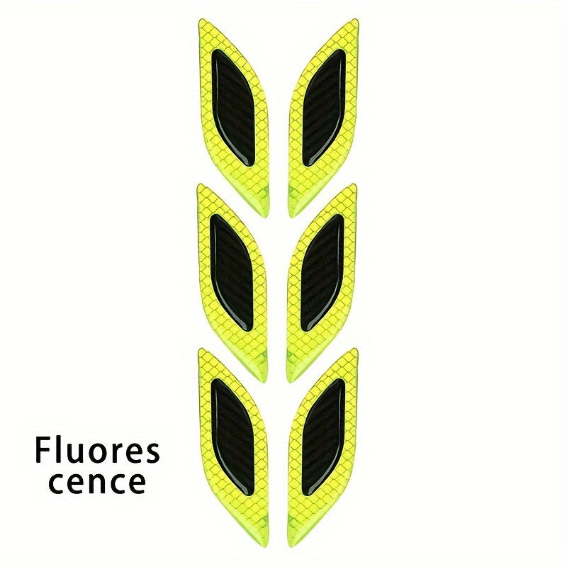 6 шт. автомобильных отражающих наклеек из углеродного волокна для бампера, декоративные наклейки