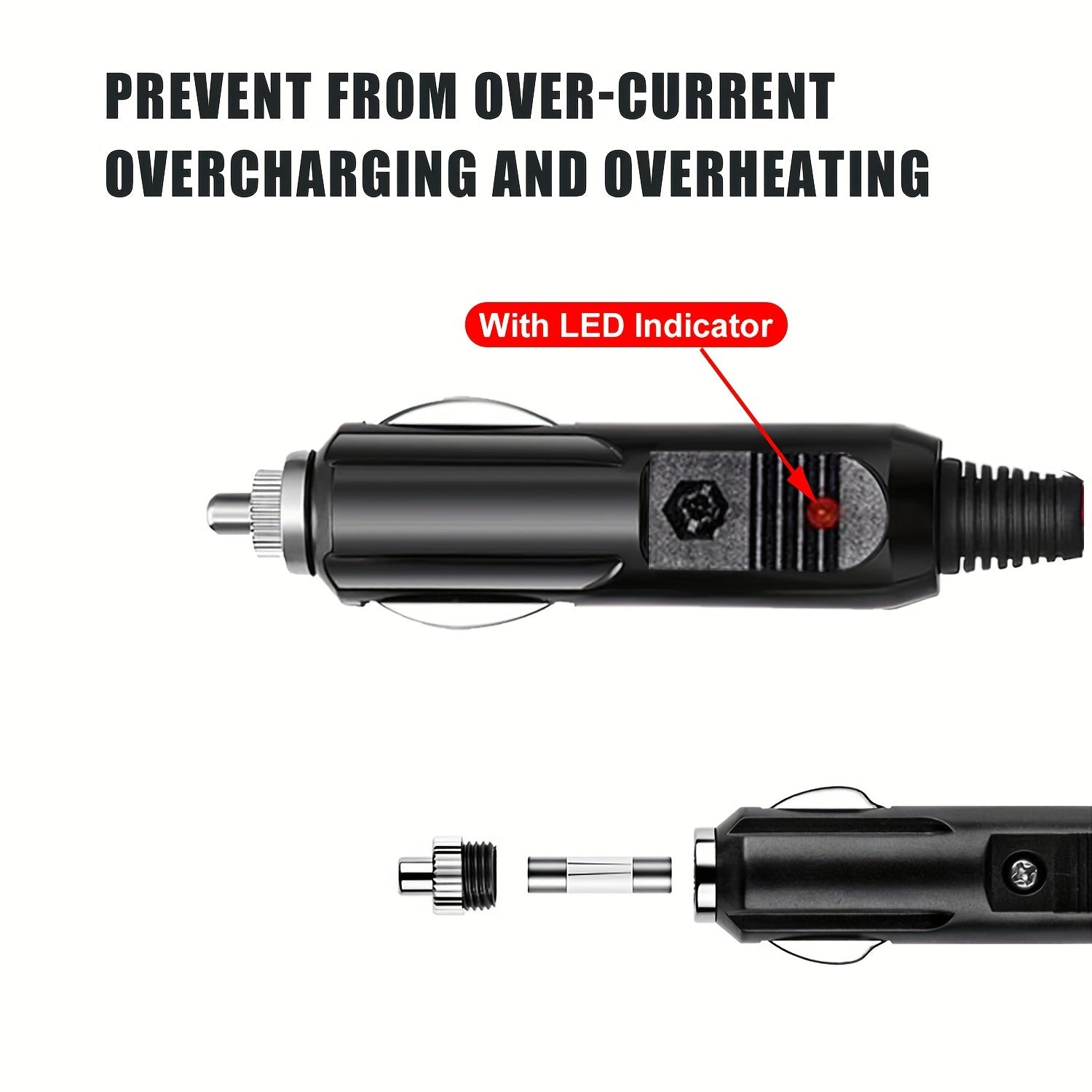 Avtomobil sigareta yong‘oqchi splitter adapteri Y-shakl 2 ro‘yxat 16AWG kengaytirish