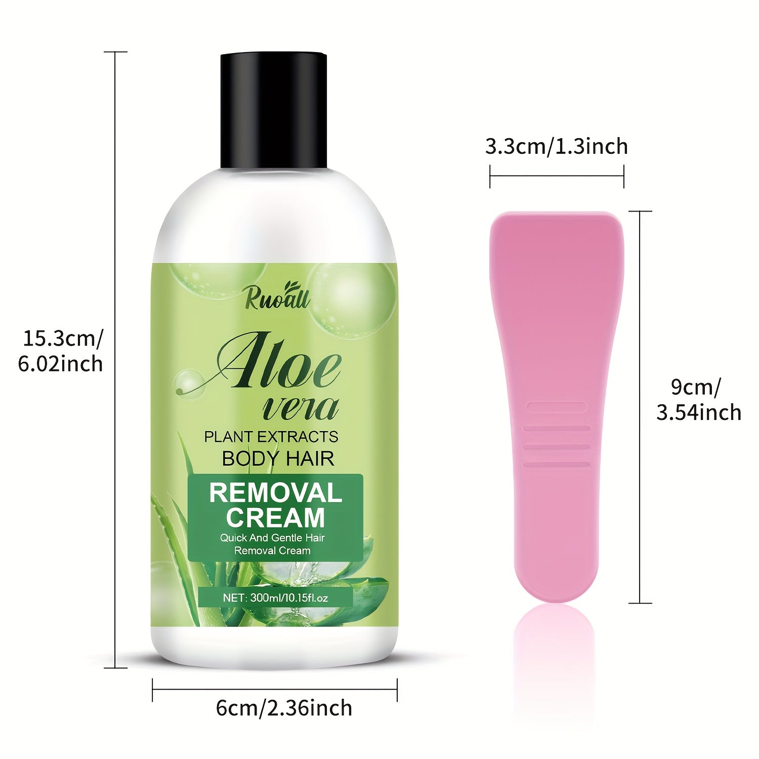 Women's Aloe Vera Hair Removal Cream 300ml with Scraper Moisturizing