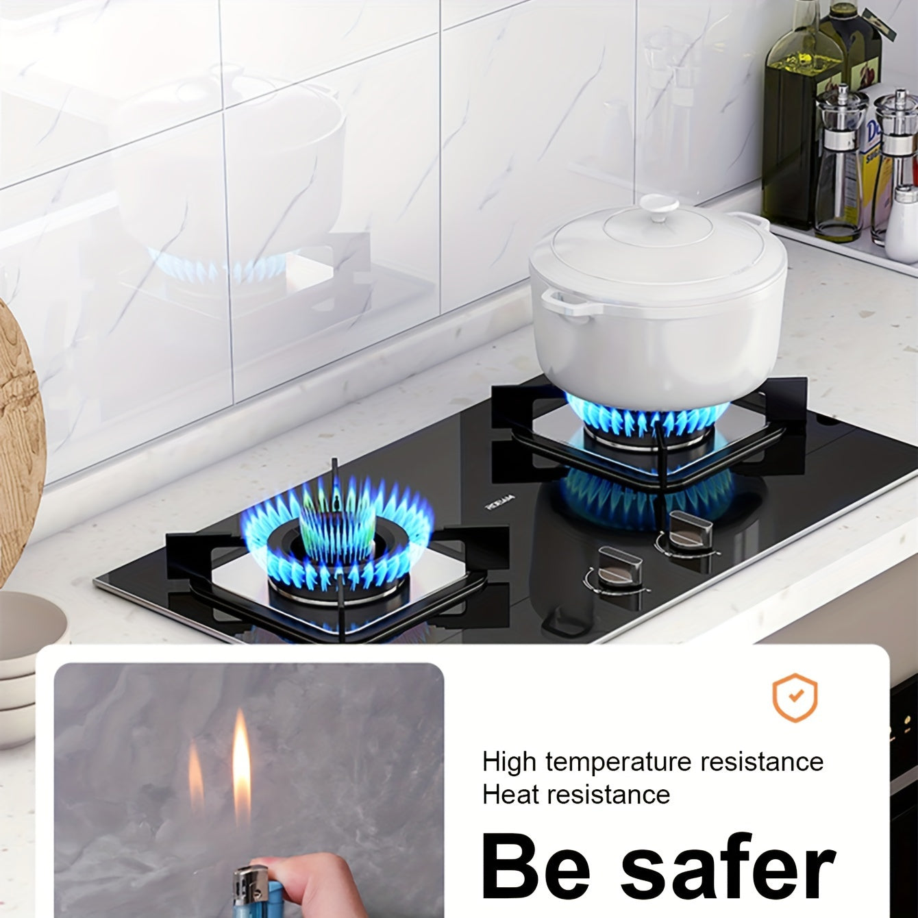 Self-Adhesive Waterproof Marble Tile Wall Stickers for Kitchen Bathroom Set of 10