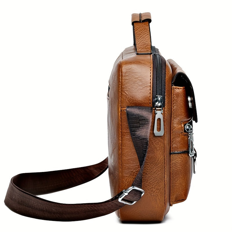 Erkaklar uchun zamonaviy portfel, katta sig'imli, sozlanadigan yelka tasmasi, fermuarli yopiq va yengil chidamlilik bilan kundalik ishga borish uchun qora, jigarrang, qoray jigarrang va och jigarrang ranglarda.