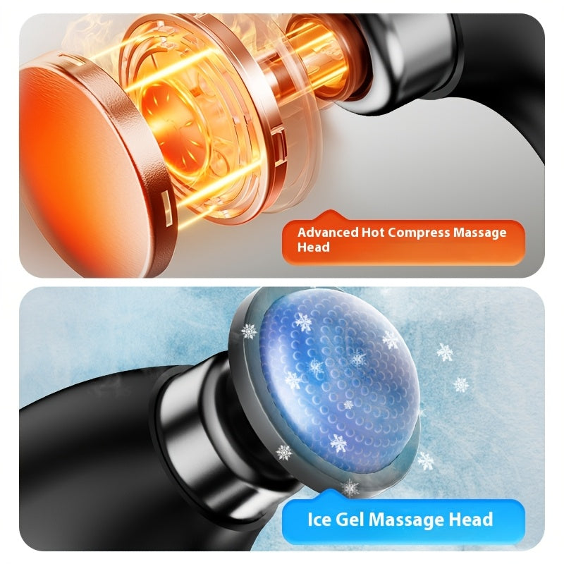 USB orqali zaryadlanadigan, 9 ta intensivlik sozlamalari, bir nechta burchak sozlamalari, 10 ta almashtiriladigan massaj boshliqlari va issiq/sovuq terapiya imkoniyatlariga ega bo'lgan qiyshayuvchi fasiyal gun.