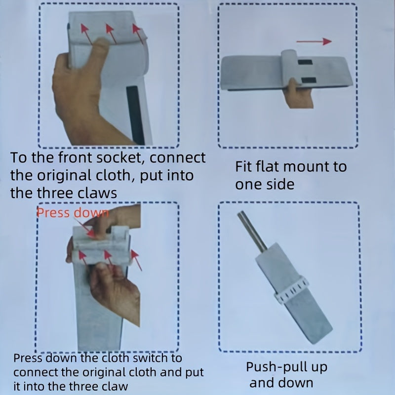 Flat Mop with Self-Draining System, Washable Microfiber Pad, Reinforced Handle