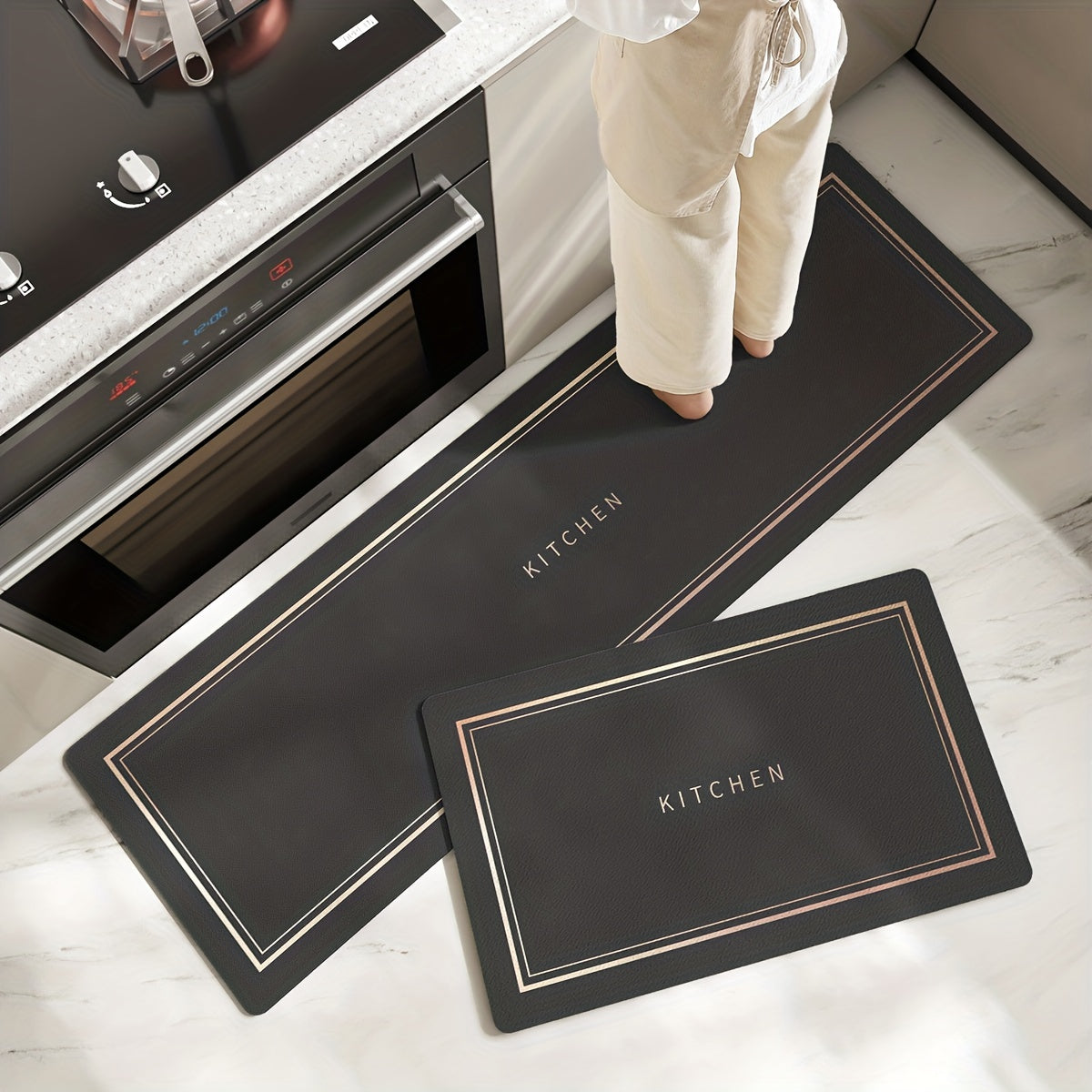 Alfombra de cocina antideslizante y absorbente, rectangular, fácil de limpiar, resistente a la suciedad, para regalo de Navidad