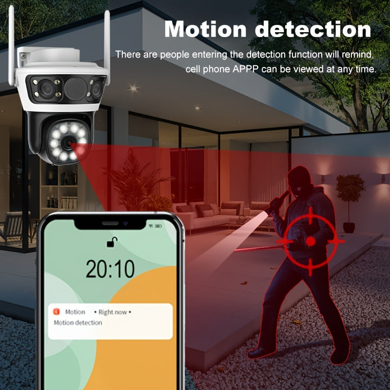 1296P HD Outdoor Security Camera Night Vision Pan Tilt Smartphone Control Not Waterproof