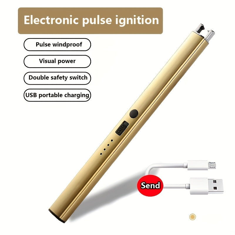 Rechargeable USB Electric Lighter Flameless Windproof for Gas Stove