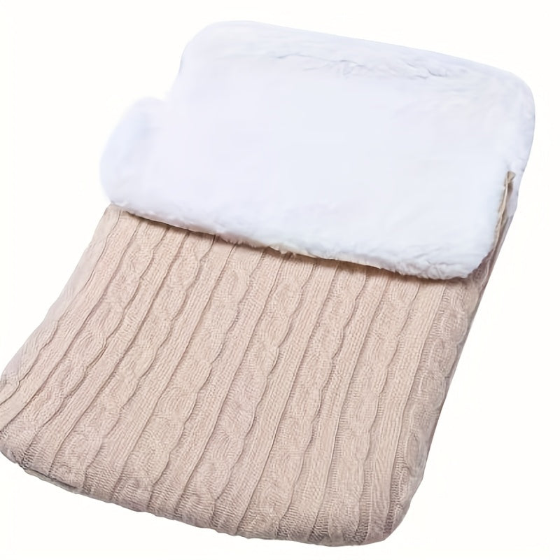 Baby Fleece Bag for Infants Thick Knitted Warm Stroller Bag