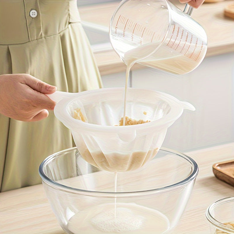 [Хит продаж] 1 шт. Нейлоновая ложка-фильтр для пищи с 300 ячейками, подвесной сито с двойными ушками для процеживания соевого молока, кофе, сока и молочных добавок