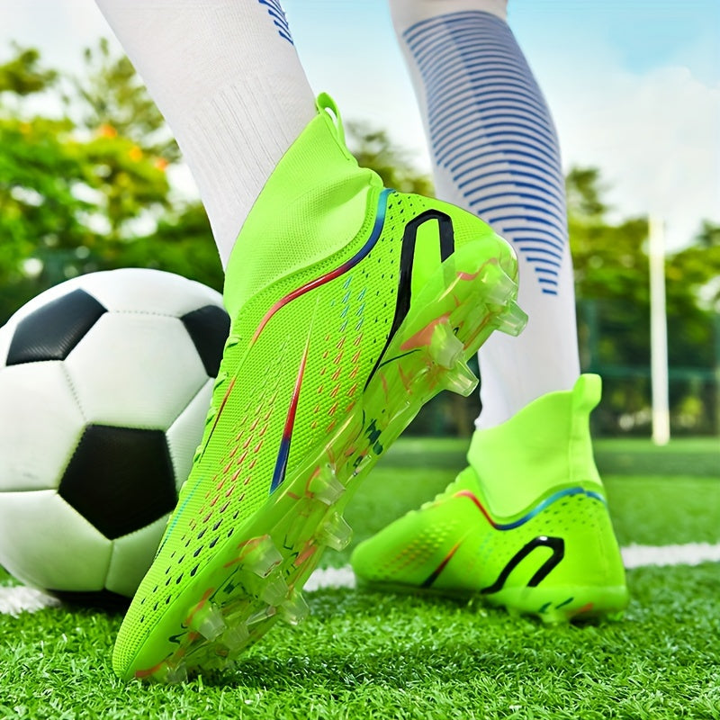 Men's Football Boots Rubber Sole Lace-Up Solid Color All-Season Sports