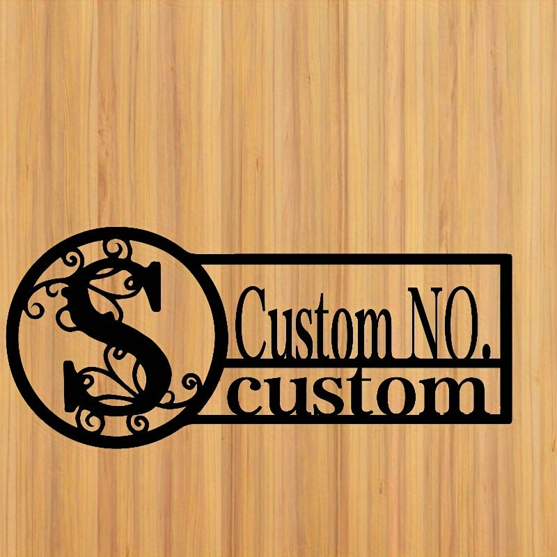 Oq metall misdan yasalgan eshik belgisi, oilaviy nom bilan, ichki va tashqi foydalanish uchun