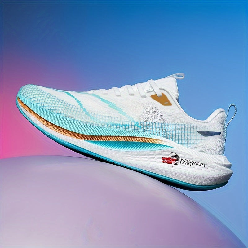 Men's Road Running Shoes Breathable Fabric Low Top Stripes Lace Lightweight Casual