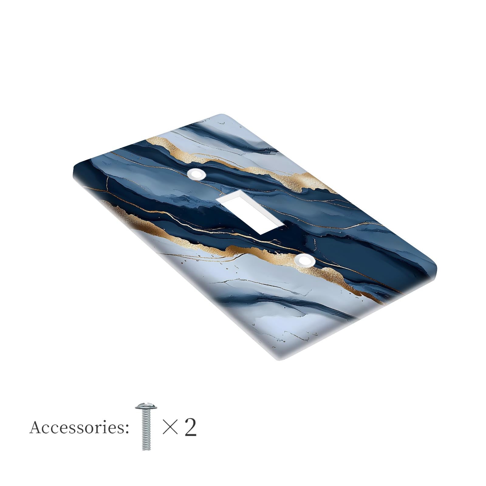 1 yoki 2 guruh uchun dengiz ko'k marmar yoritish kalitini qopqog'i. Oshxona va hammom uy bezaklari uchun oson o'rnatish.