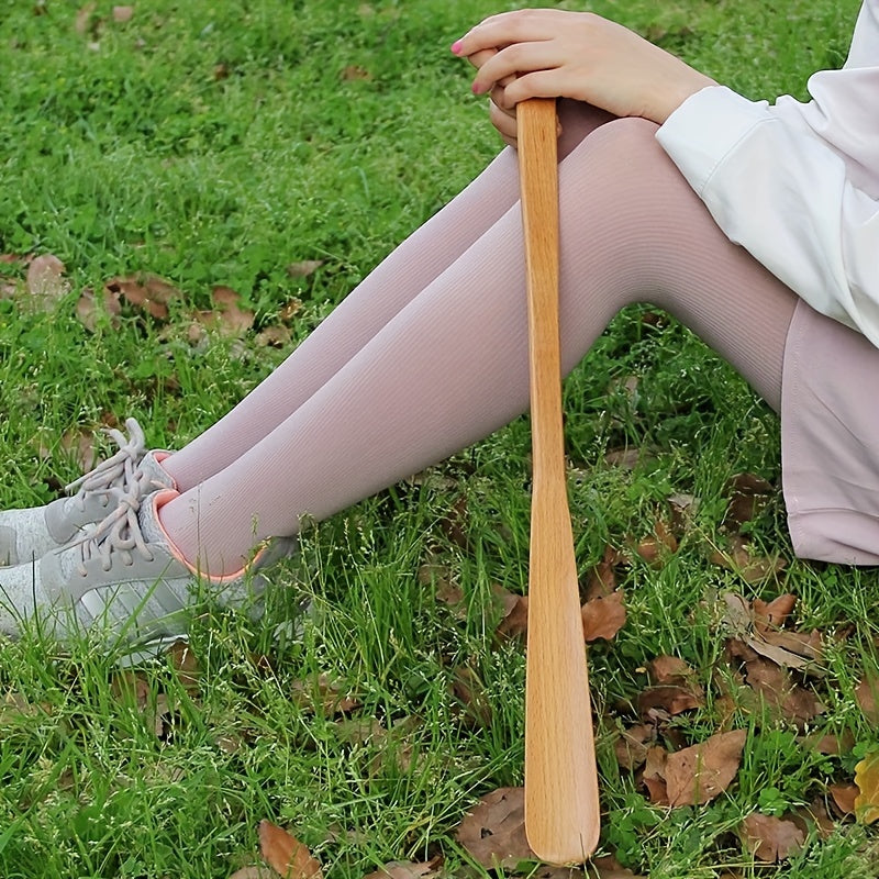 Extra Long Wooden Shoe Horn for Elderly and Pregnant Women Non-Slip Grip