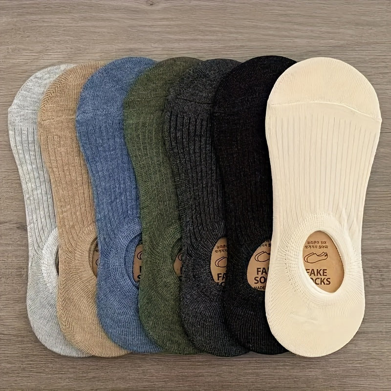 Men's Summer Short Socks 7 Pairs Breathable Sweat-Absorbing Non-Slip Boat Socks