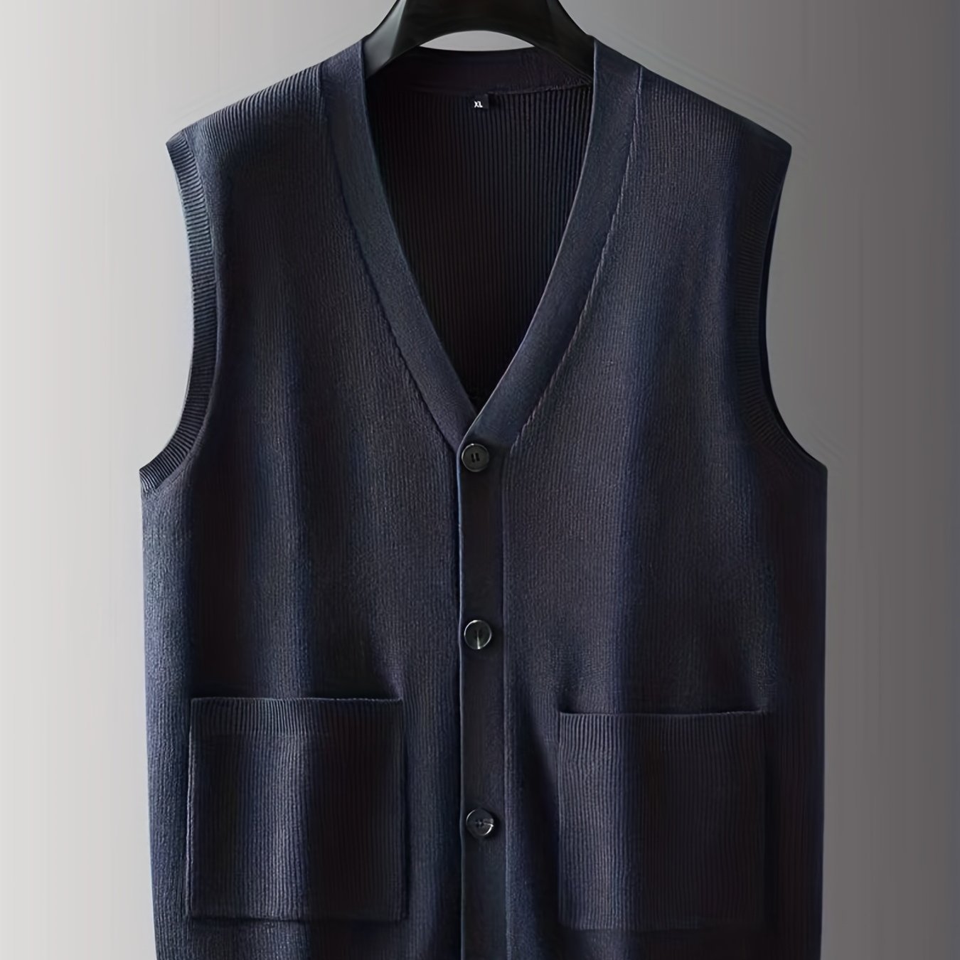 Men's Oversized Knitted Sweater Viscose Cardigan Vest for Autumn Winter
