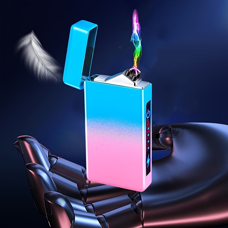 Men Women Rechargeable Dual-Arc Electronic Lighter with Power Display