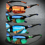 4-Pack Polarized Sports Sunglasses Men TAC Lens PC Frame Wide Fit for Fishing Running Casual