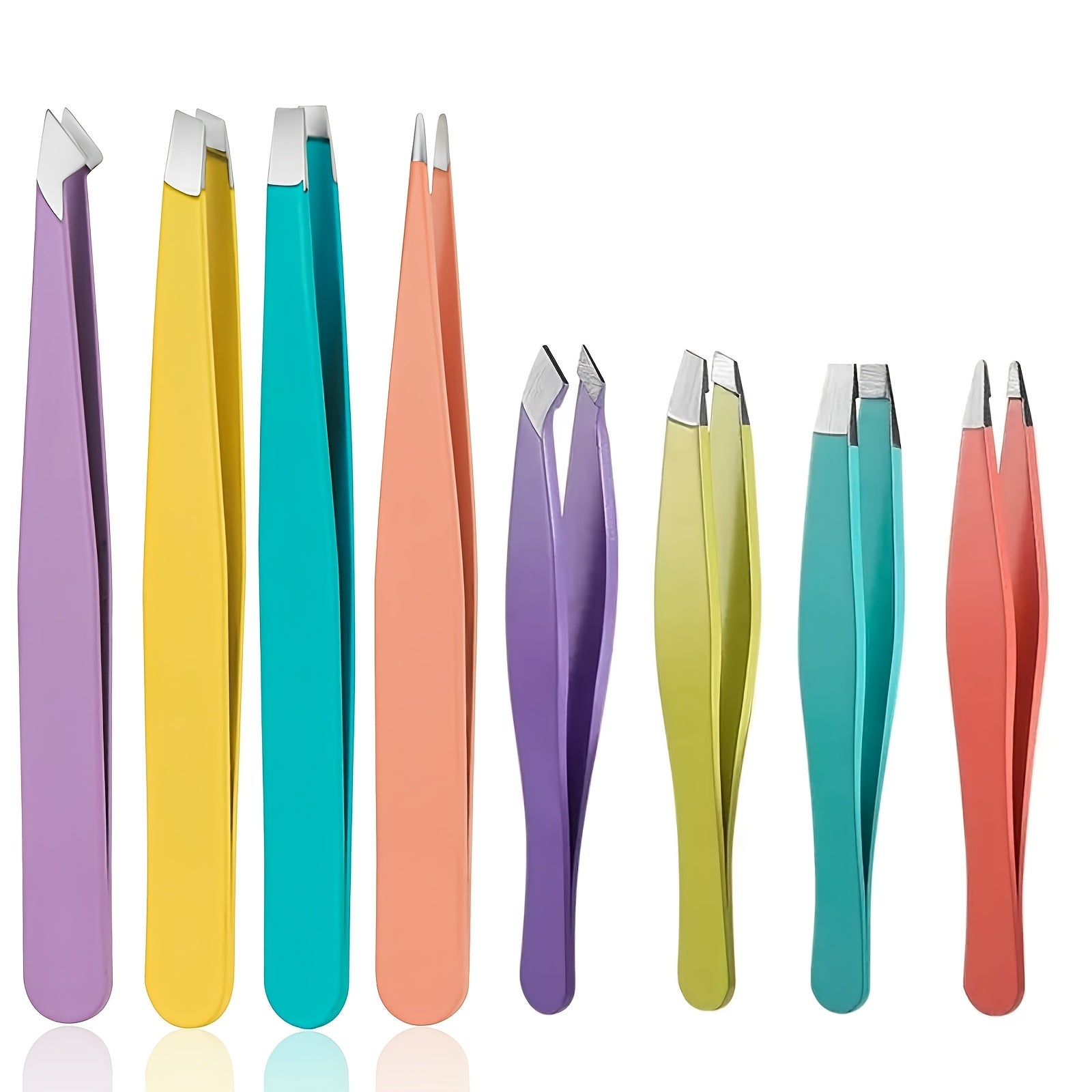 Juego de pinzas de acero inoxidable unisex para depilación de cejas y vello facial