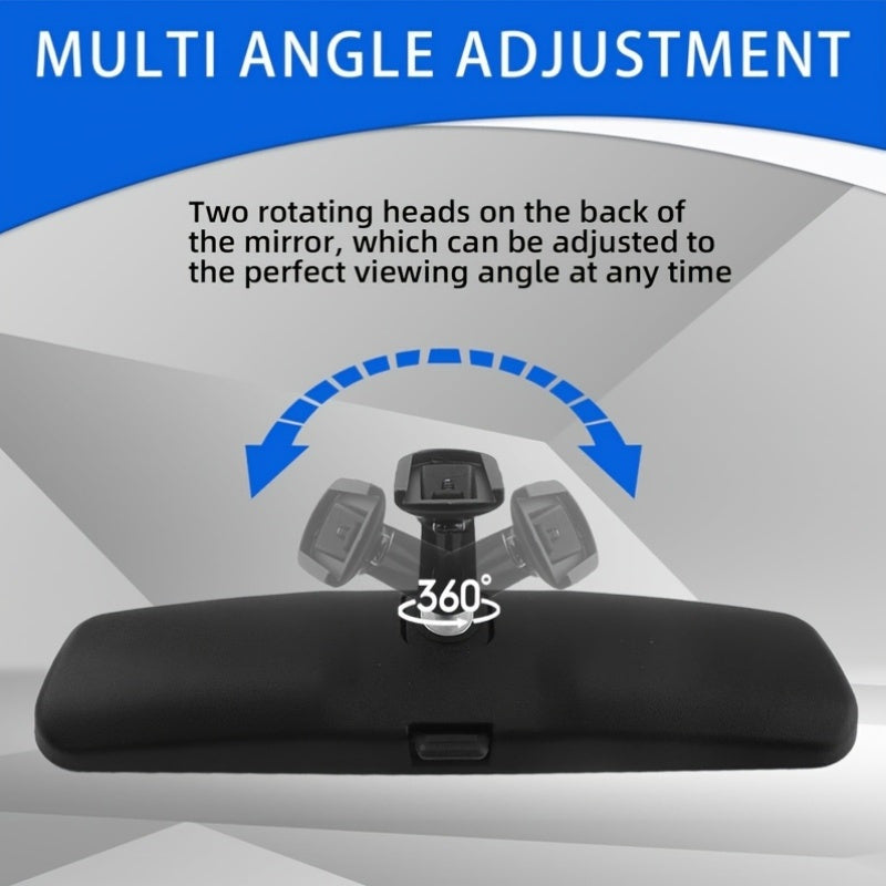 Universal Interior Rearview Mirror for Cars, Adjustable, Clear Visibility