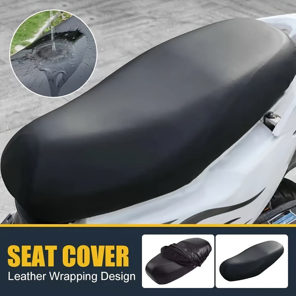 Funda para asiento de motocicleta negra, impermeable, resistente al polvo y a los rayos UV, ajuste ceñido