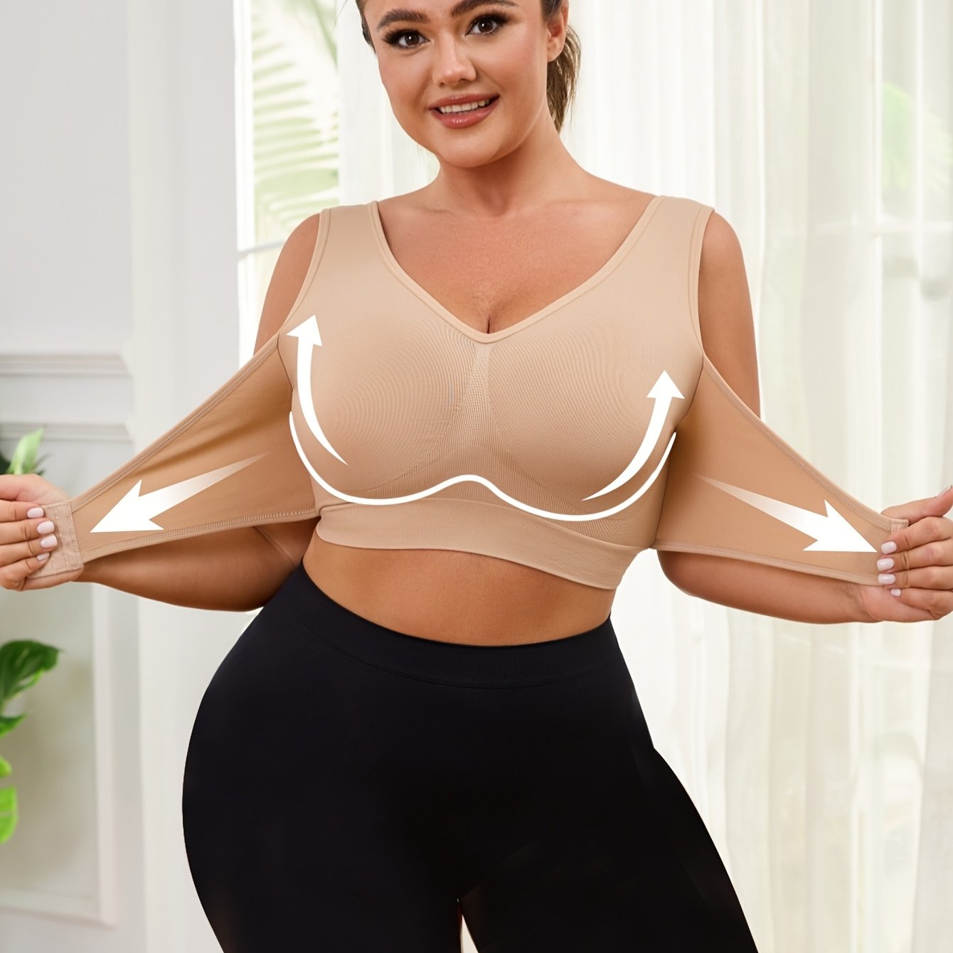 Women Plus Size Seamless Wireless Sports Bra for Yoga Running Workout