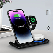 Foldable Wireless Charging Station for iPhone iWatch Earbuds Fast Charging Hub