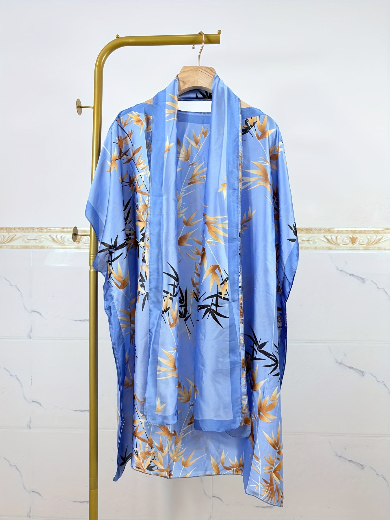 Plus Size Bohemian Printed Robe Women’s Summer Dress With Batwing Sleeves