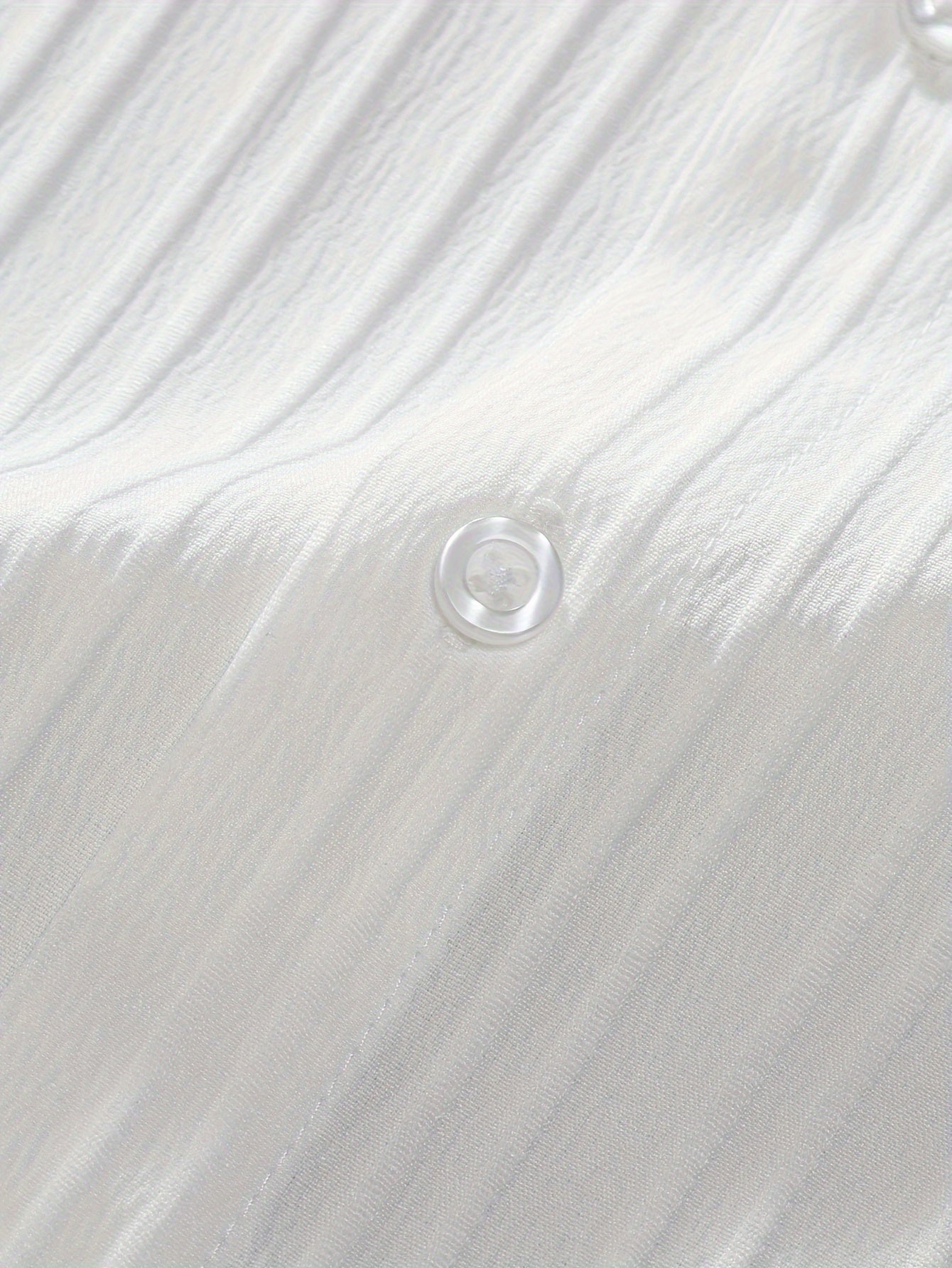 Men's Summer Casual Short Sleeve Shirt with Solid Color Stripes Breathable Polyester