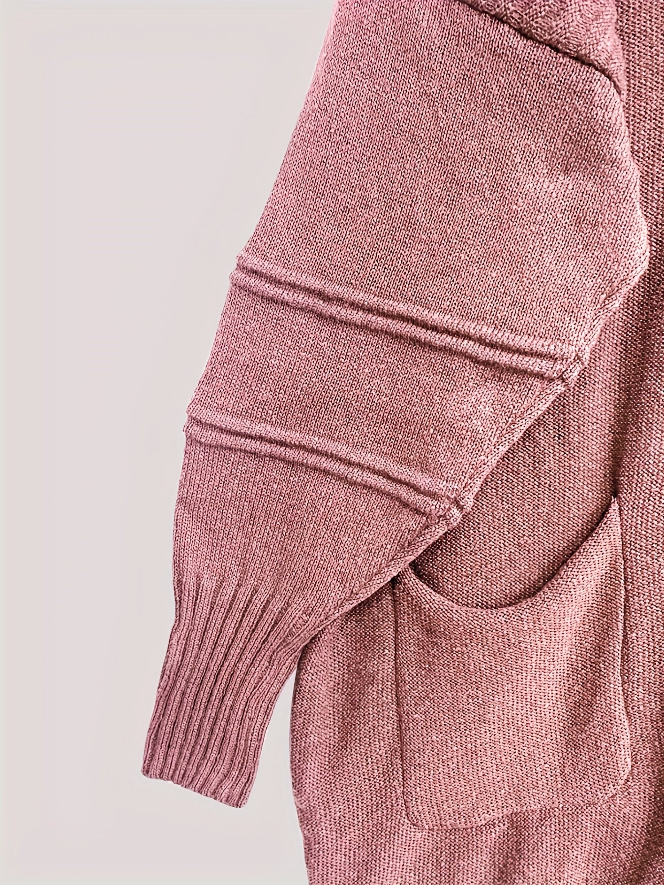 Plus Size Casual Loose Fit Pullover Sweater Dress Women Mid-Length Black