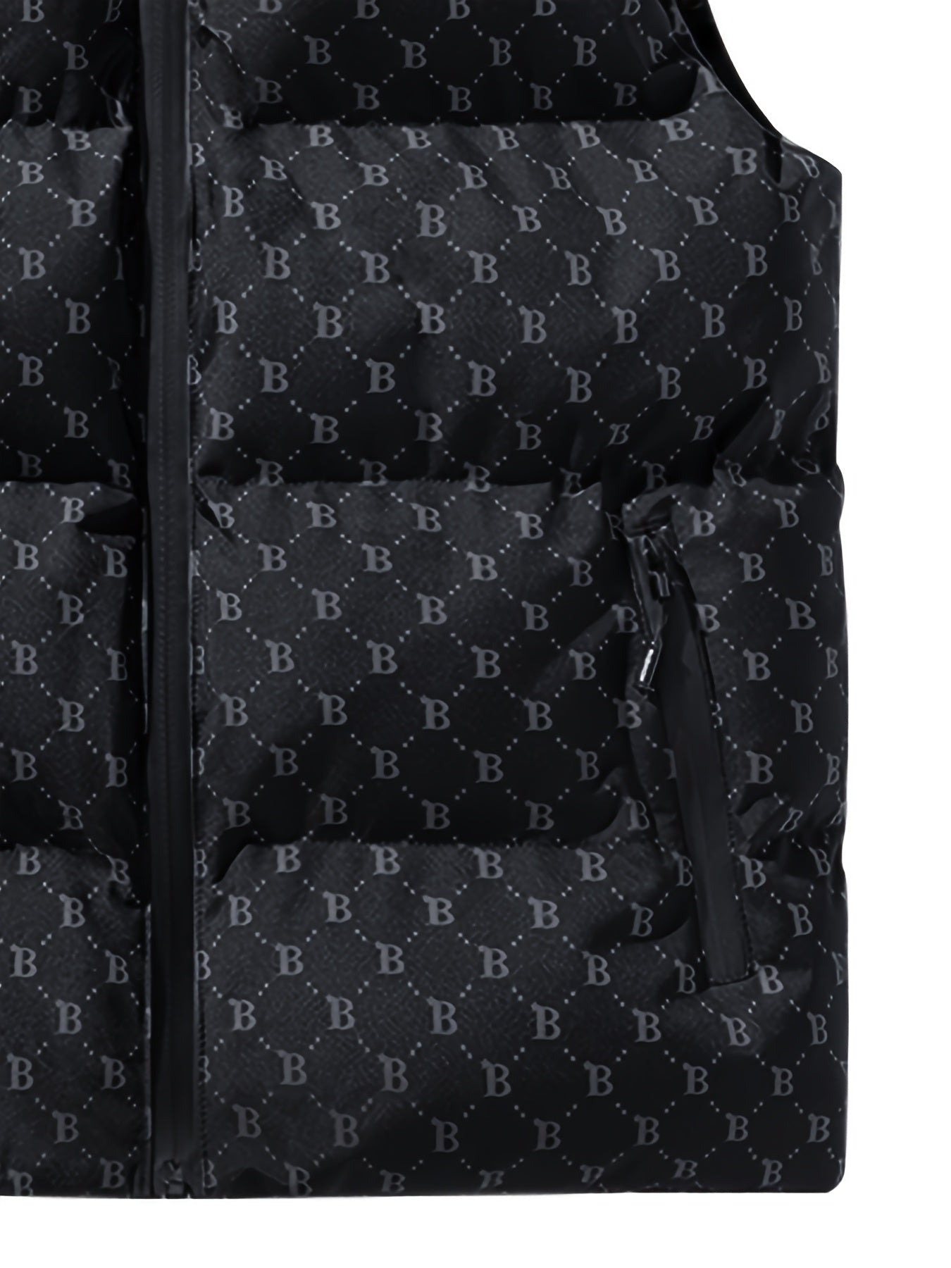 Ayollar uchun qishki bezsiz yengsizlik kamzul kurtka stand collar zip pockets letter print