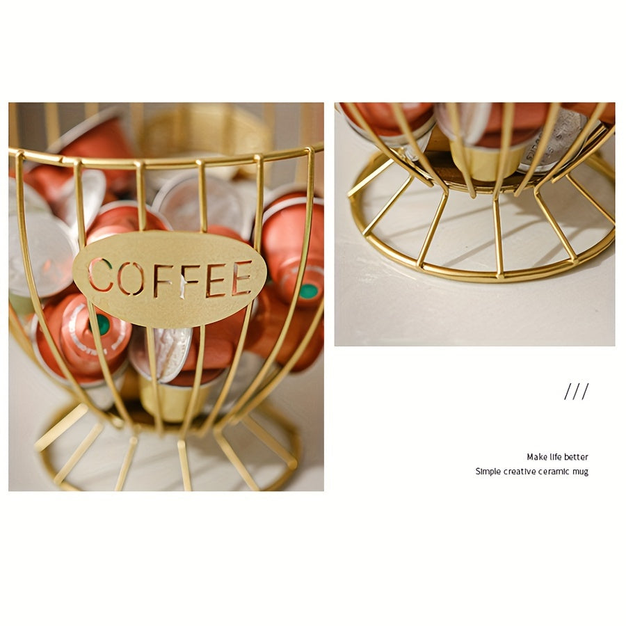 Black Coffee Pod Holder with Nordic Style for Snacks and Fruits