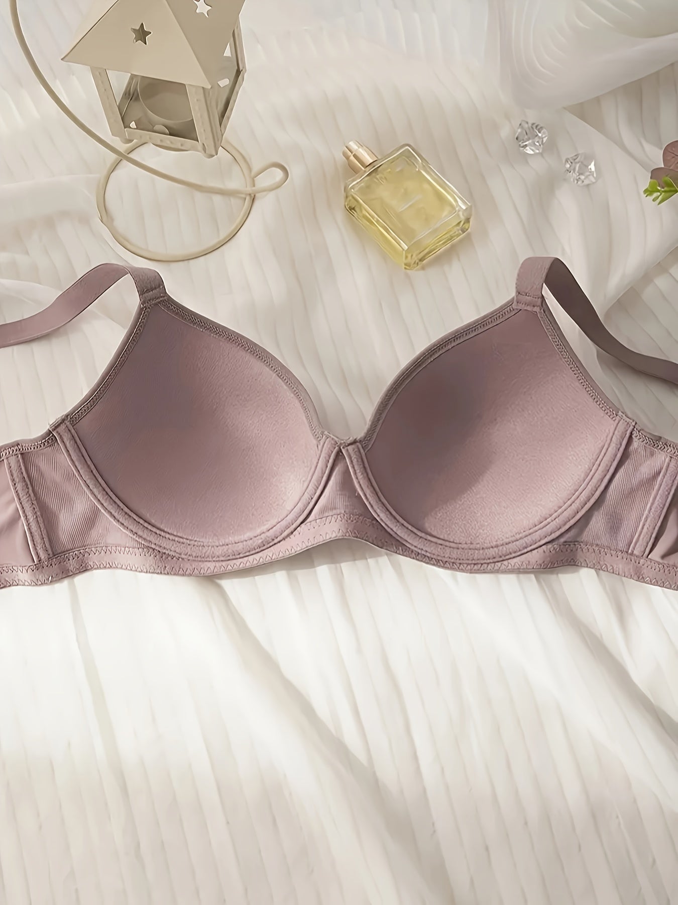 Seamless Solid Cotton Push-Up Bra Set for Women Comfortable Lingerie